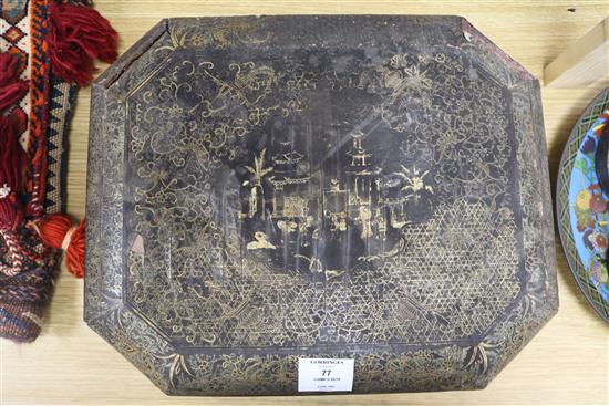 A 19th century Chinese export lacquer games box,